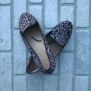 Navy/Cream Leopard Print Flats